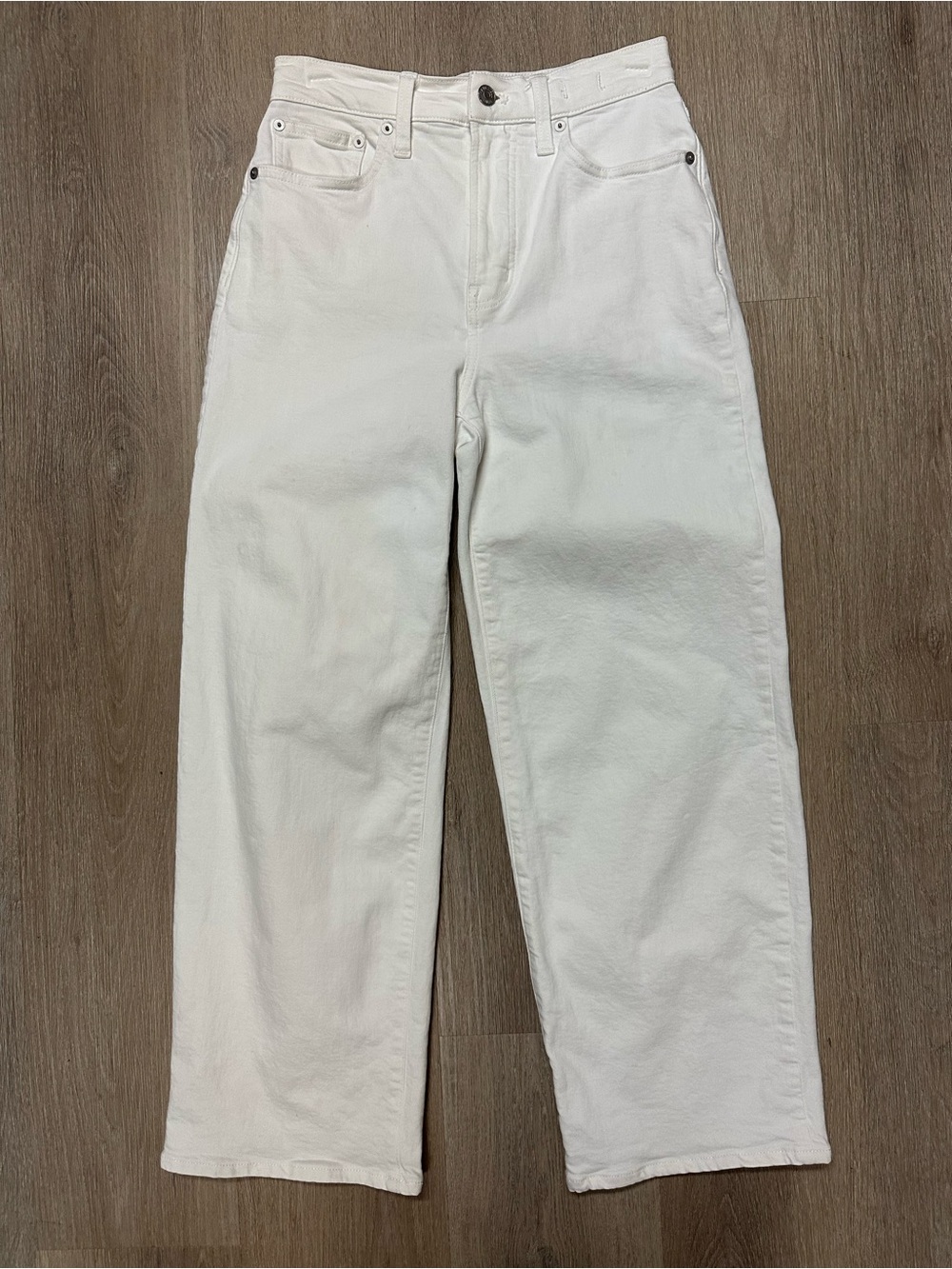 MADEWELL The perfect vintage wide leg crop white jean